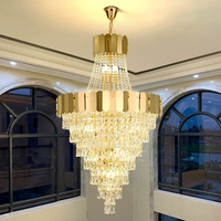 Lustre en cristal long personnalisé pour hôtel de luxe, villa, mariage, loft, appartement
