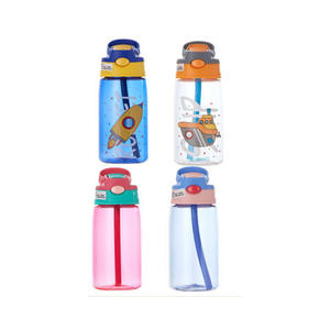 Bouteille d'eau sportive en plastique pour enfants, mignonne, de qualité alimentaire, anti-fuite, avec paille, pour étudiants et jeunes enfants, vente en gros - Product Image 2