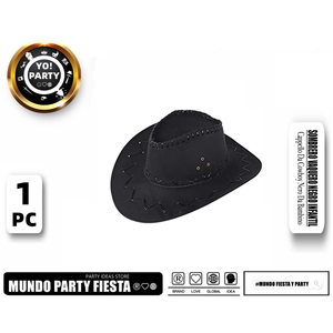 Chapeau de cow-boy noir festif pour enfants couvre-chef pour enfants accessoire de mode pour enfants taille #35037G - Product Image 1