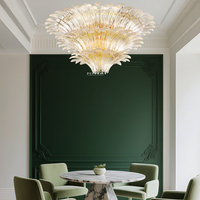 Lustre en verre de Murano français sur mesure pour la décoration de plafond, pour les salons, les salles à manger, les escaliers, les lampes de plafond haut de gamme
