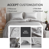 Parure de draps 100 % bambou ultra douce et luxueuse, drap-housse rafraîchissant en bambou biologique avec emballage personnalisé pour hôtel