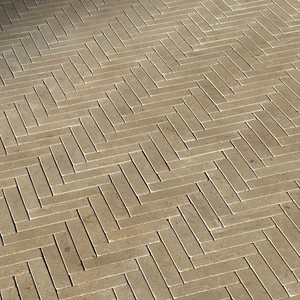 Pavés en chevrons, pavés en briques, pierre calcaire naturelle beige, pour sol de piscine, patio, pavés emboîtables, style antique - Product Image 6
