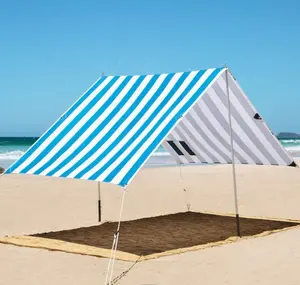 Groothandel strand schaduw structuur-Aangepaste Polyester Waterdicht Uv-bescherming Strand Schaduw Tent Voor Zon Onderdak