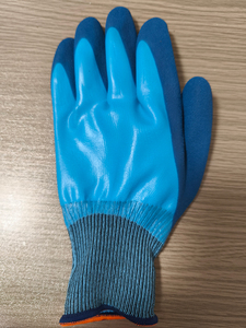 Polyester-Schutzhandschuhe, wasserdicht, mit sandiger Latex-Doppelbeschichtung, Arbeitshandschuhe für Herren, für Bauarbeiten - Product Image 4