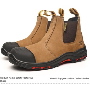 Chaussures de sécurité DF1021 avec embout en acier, en cuir nubuck Crazy Horse véritable, bottes de travail de sécurité, chaussures de sécurité sur mesure OEM ODM. - Product Image 2
