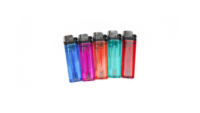 Vente chaude Cigarettes Fumer Silex Meule Logo Personnalisé Briquet Couleur Transparente