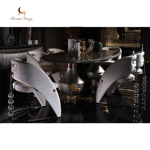High End moderno di lusso italiano telaio in acciaio inox tavolo <span class=keywords><strong>da</strong></span> pranzo 8 posti ovale in legno tavolo <span class=keywords><strong>da</strong></span> pranzo per Villa - Product Image 4