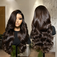 Rambut Asli INDIA, Wig Rambut Manusia Alami HD Lace Front, Virgin Cuticle Aligned 100% Glueless Full Lace Human Hair Wig
