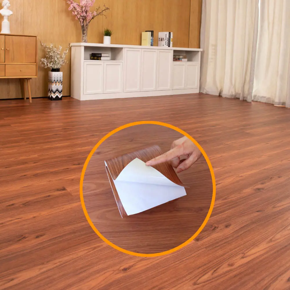 Jinyi 2022 New Developed Repair Wearable Self Adhesive PVC Vinyl Glue Down Flexible Plank Tile Wood Pattern Floor