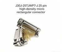 Connecteur électrique miniature rectangulaire à angle droit J30J-25TJWP7-J, série J30J, 25 broches, contact plaqué or, 3A