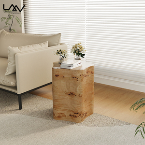 Estilo de diseñador Villa Sala de estar Accent Sofá Mesa auxiliar Dormitorio de hotel Muebles de mesa de esquina de lujo de madera - Product Image 5