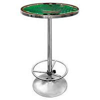 Table de pub à base chromée de haute qualité Table de bar minimaliste ronde en métal avec repose-pieds