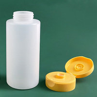 Bouteille en plastique ronde de qualité alimentaire pour ketchup, 300 ml (10 oz), à large ouverture, avec bouchon à clapet, pour sauces piquantes et condiments