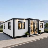 Maison modulaire préfabriquée avec portes doubles en verre pour sites commerciaux et projets de bureaux