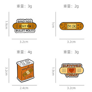 Nouvel Arrivage Transfrontalier : Badge en Alliage Mignon à Motifs de Dessins Animés, avec <span class=keywords><strong>Phrases</strong></span> Courtes Inspirantes en Anglais sur le thème des Pansements, Technique d'Émail Coulant, à Coudre - Product Image 5