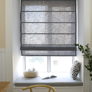 Innermor Solid Faux tenda di lino romano tenda Per soggiorno metà Blackout romano tende a rullo per finestra Della Cucina Su Misura - Product Image 4