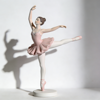 Statue de ballerine en tutu violet - Figurine de danseuse de ballet en résine pour la décoration de la maison