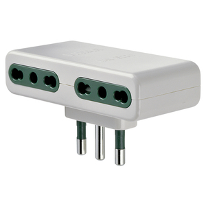 Multi-Adapter S17 4P17 11 White Plug <b>Socket</b> <b>Extension</b> 9 Cm Length 4.4 Cm Width 5.1 Cm Height - Product Image 1