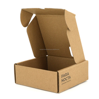 Boîtes d'emballage de pièces en papier kraft écologiques personnalisées avec taille et informations personnalisées.