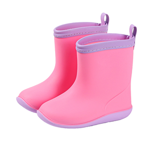 Bottes de pluie imperméables antidérapantes longues pour enfants, légères, unisexes, avec doublure en cachemire, pour étudiants - Product Image 4