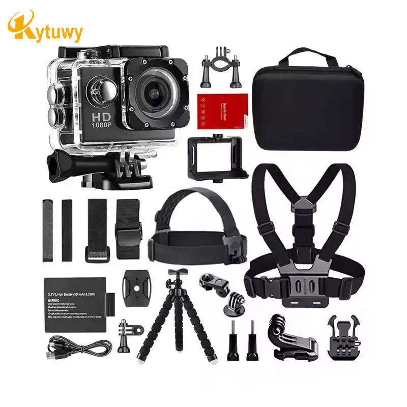 Kytuwy आउटडोर 50 इन 1 एक्शन कैमरा किट 1080पी एचडी लेंस अंडरवाटर प्रोफेशनल वीडियो स्पोर्ट्स कैमरा के साथ