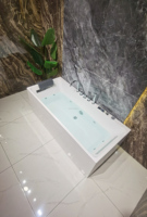 Nouvelle marque privée coin sexy en acrylique autoportant design moderne massage intérieur bain à remous baignoire égouttoir direct usine