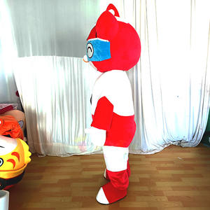 Costume de mascotte technologique <span class=keywords><strong>super</strong></span>-héros rouge et blanc de haute qualité pour adultes unisexe, idéal pour les événements et les promotions - Product Image 2