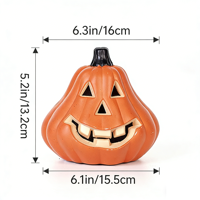 Realistische Plastik-Kürbis-Jack-O'-Lantern-Leuchte, Batteriebetrieben & Wasserdicht für Halloween-Dekoration im Freien