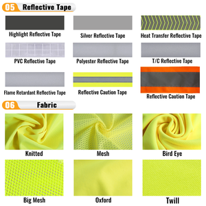 سترة أمان هندسية فسفورية صفراء قابلة للتخصيص بشعار، قميص عالي الوضوح بأكمام طويلة للعمل - Product Image 6