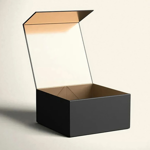 Custom Printing Luxury Cosmetic Magnet Form Insert Rigid Gift <b>Box</b> With Lid Black Magnetic Gift <b>Box</b> for Clothes - Product Image 5