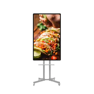 Duvar montaj ticari restoran reklam medya oynatıcı LCD dijital tabela 32 inç dokunmatik HD ekran Ultra ince interaktif akıllı tahta