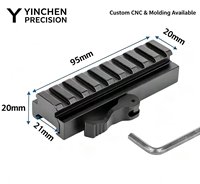 Adaptateur de montage optique à profil bas en aluminium, usiné CNC en acier inoxydable