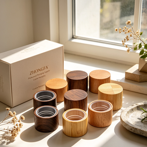 Luxury Cosmetic Cream Jar With Natural <b>Bamboo</b> Wooden Lid Refillable Skincare Packaging Custom Logo OEM - Product Image 1