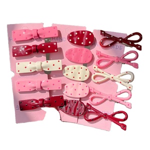 Süße Kristall-Haarspange mit Handgemachter Gepunkteter Schleife, Niedliche Seiten- und Pony-Klammer, Alligator-Clip für Frauen - Product Image 1