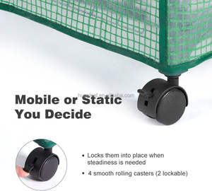 Support de rangement à 4 niveaux, mini serre de jardin portable et mobile avec roulettes et couverture en PE durable - Product Image 4