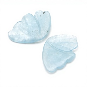 Cabujones de Hoja de Diamante Tallados en Aguamarina Azul Claro Natural para Fabricación de Joyas - Product Image 1