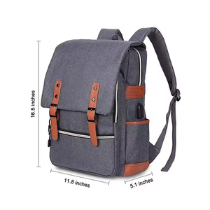 Thời Trang Ba Lô Trường Túi Phong Cách Thực Tế Nữ Ba Lô Trường Túi Bền Grey Polyester Ba Lô - Product Image 6