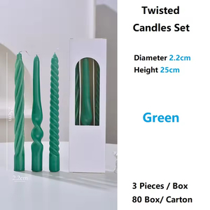 Wholesale Valentine's Day 10inch Colorful Twisted Decorative <b>Candles</b>, Customize Spiral Pillar <b>Candles</b> <b>Set</b> for Wedding Home Party - Product Image 6