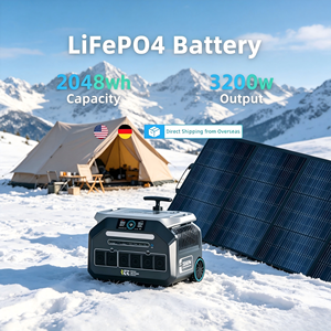 Estación de energía portátil German Spot Smart LiFePO4 MPPT 2048WH 3200 vatios con certificación CE, RoHS, EMC, LVD, MSDS, generador solar con panel solar. - Product Image 1