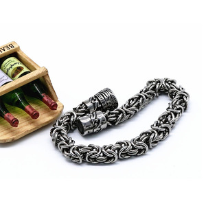 Yunnique Pulsera de cadena de plata tibetana con cierre magnético unisex, diseño geométrico, joyería de moda hecha a mano - Product Image 4