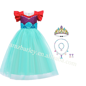 <span class=keywords><strong>Robe</strong></span> <span class=keywords><strong>de</strong></span> princesse <span class=keywords><strong>petite</strong></span> sirène <span class=keywords><strong>Ariel</strong></span> pour petites filles, robes d'été à manches bouffantes en coton pour enfants, Service OEM - Product Image 6