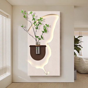 Obras de Arte Contemporáneas en 3D, Tallado en MDF, Decoración de Pasillo en Piedra Arenisca Hecha a Mano, Cuadros Abstractos con Luz LED y Arte Mural <span class=keywords><strong>para</strong></span> Sala de Estar - Product Image 2