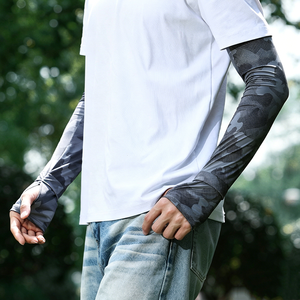 Manchons de cyclisme camouflage pour hommes, anti-UV, respirants, en Spandex et Polyester, équipement de protection solaire pour sports de plein air - Product Image 3
