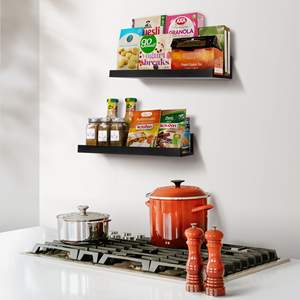 Estantes flotantes de brevedad modernos naturales Decoración de dormitorio Monograma Estante montado en la pared - Product Image 4