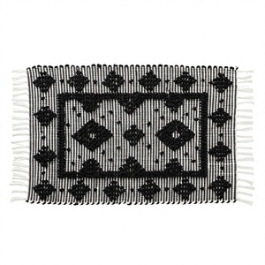 Alfombra de Baño Negra de Lujo con Diseño Floral Ecológico, Alfombras de Baño de Diseño de Secado Rápido, Alfombras de Algodón Hechas a Máquina, Personalizadas, Venta al Por Mayor - Product Image 1
