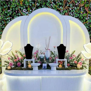 LEDA <b>Wedding</b> event background white acrylic LED round <b>plate</b> background <b>wedding</b> decoration wall - Product Image 1
