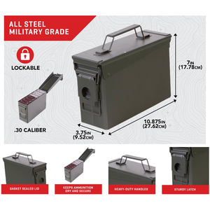 30 Cal đạn có thể không khí chặt chẽ và không thấm nước hộp kim loại để lưu trữ an toàn đạn dược như một container lưu trữ dưới lòng đất - Product Image 3