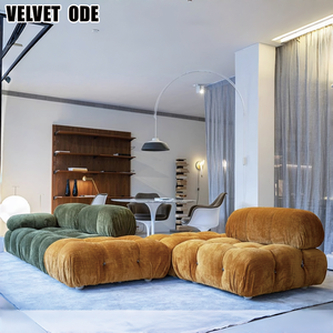 Sofá Modular Comprimido Camaleón, Sofá de Compresión Mario, Estilo Italiano Minimalista para Sala de Estar, Sofá en Tonos Crema - Product Image 3