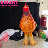 Costume gonflable de coq ambulant pour campagne publicitaire