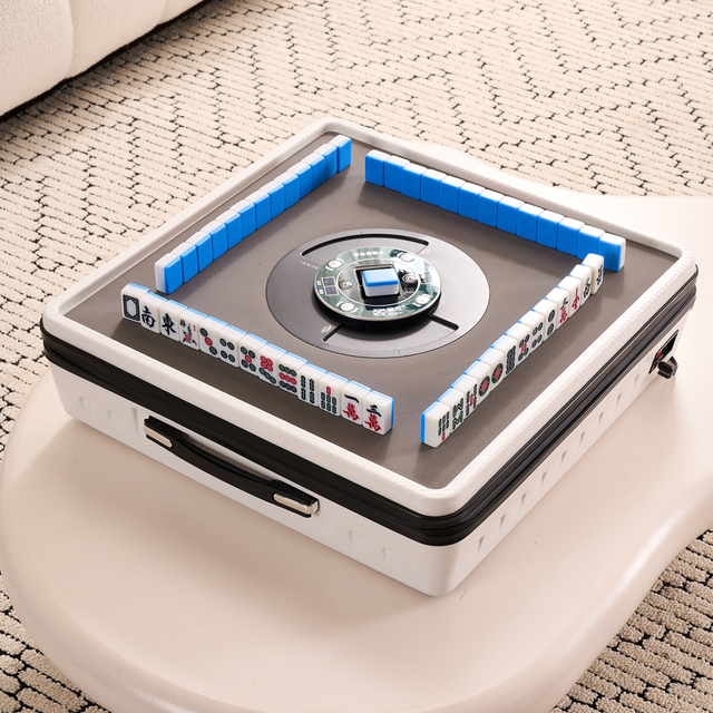 Portable Automatic American & Chinese-Style Mahjong Table with Magnetic Tiles Hand-Held Mini-Gambling Table